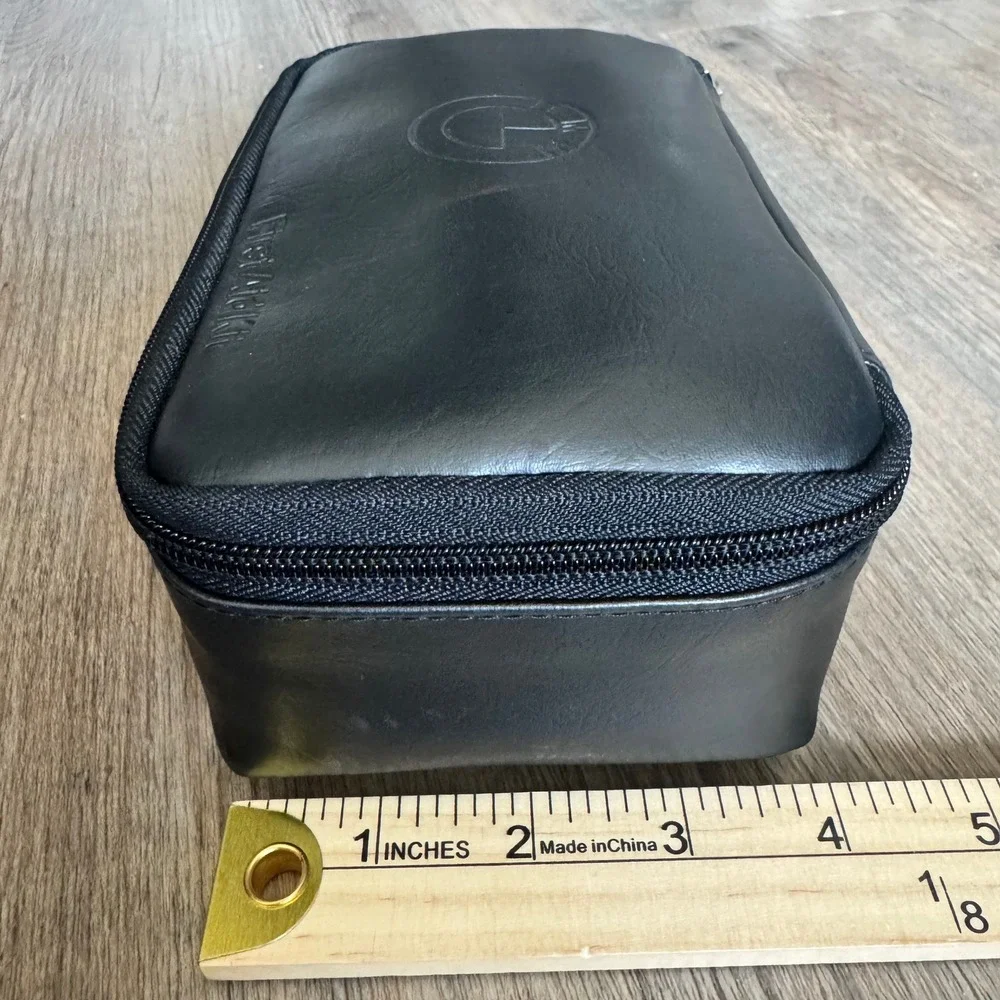 BMW Black Faux Leather First Aid Kit Pouch Zippered Automotive Organizer Bag